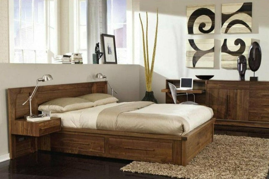 MODULUXE STORAGE BED WITH VENEER HEADBOARD Beds Copeland Furniture