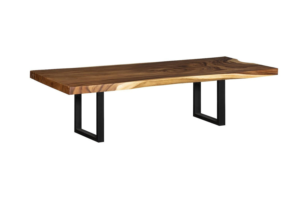 Origins Dining Table Straight Edge, Natural, Satin Black Legs TH107748 Natural Slab Tables Phillips Collection