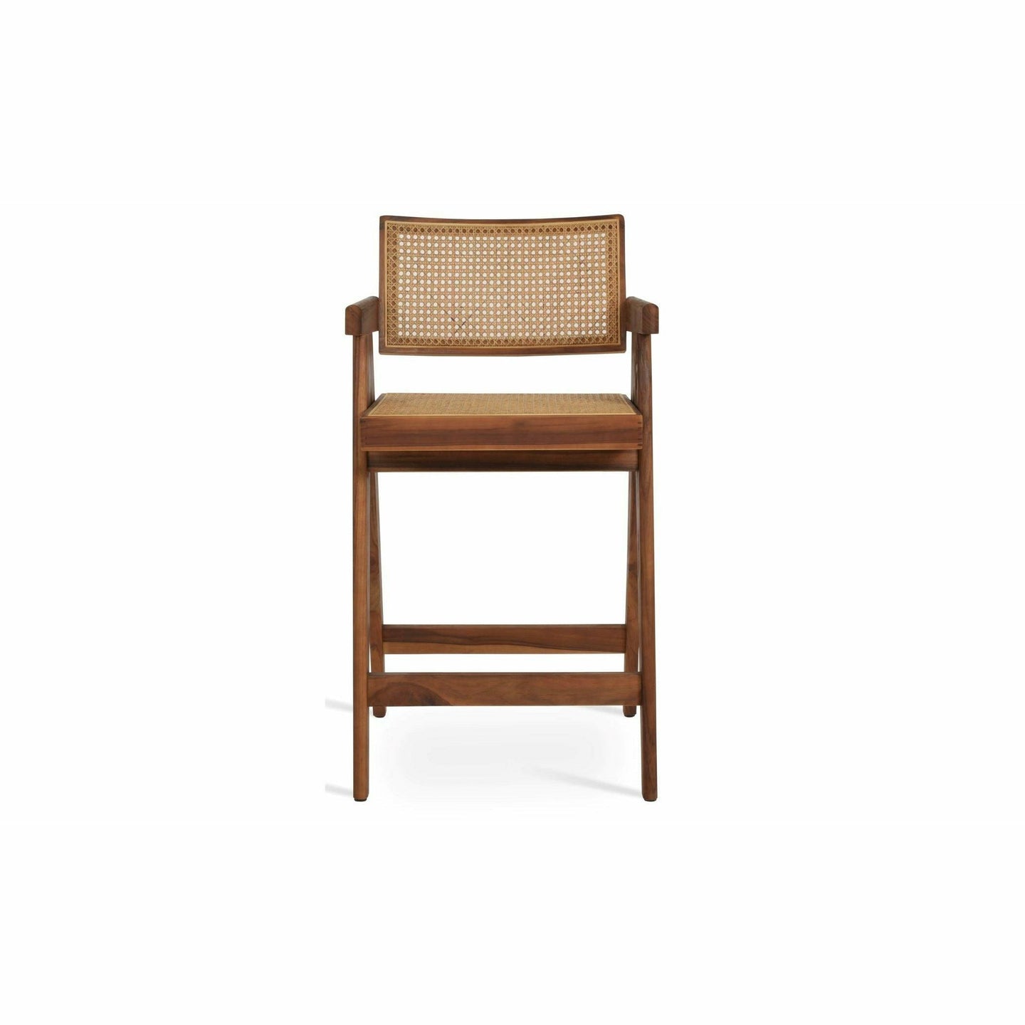 Pierre J Stool Teak Full Wicker Outdoor Stools Soho Concept
