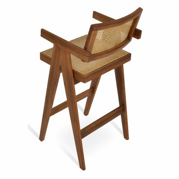 Pierre J Stool Teak Full Wicker Outdoor Stools Soho Concept