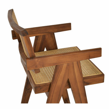 Pierre J Stool Teak Full Wicker Outdoor Stools Soho Concept