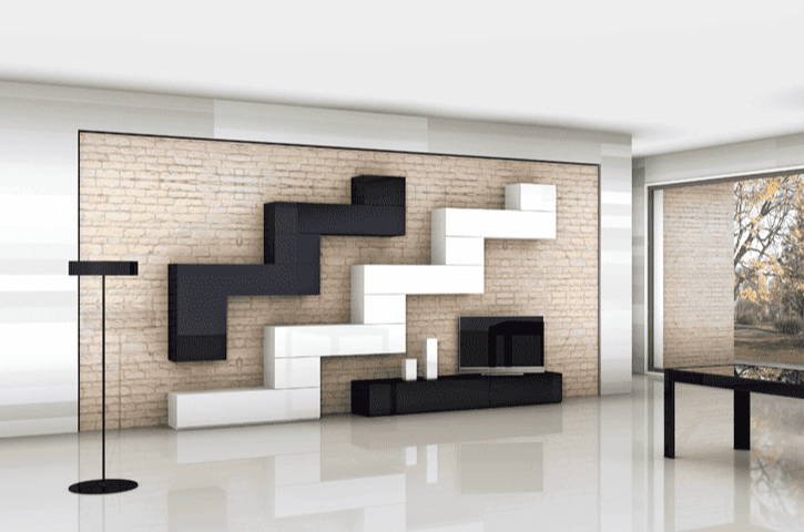 Stairway Side Wall Entertainment Centers Modern Studio