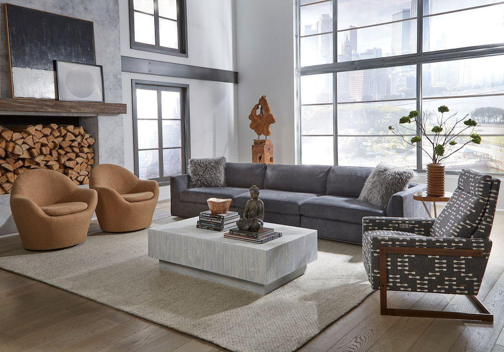SIENA 3-SEAT GRAND SOFA - GREY FABRIC American Leather