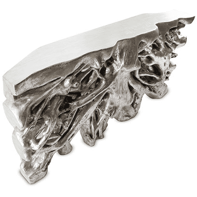 Square Root Console Table, Silver Leaf Buffets & Sideboards Phillips Collection