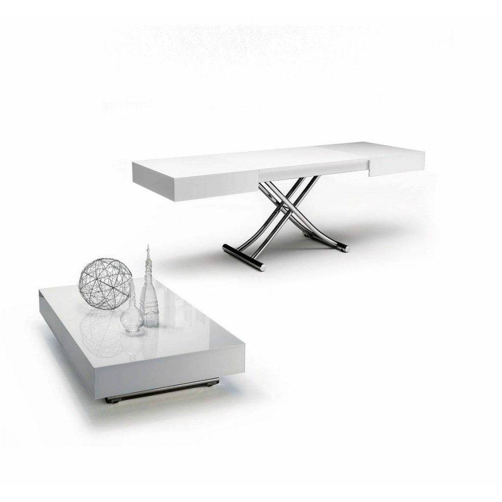 Box Coffee Table by Ozzio shown in CR09 White Glass