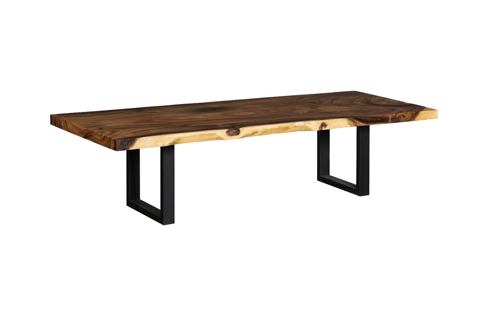 Origins Dining Table Straight Edge, Natural, Satin Black Legs TH107746 108" Natural Slab Table Phillips Collection