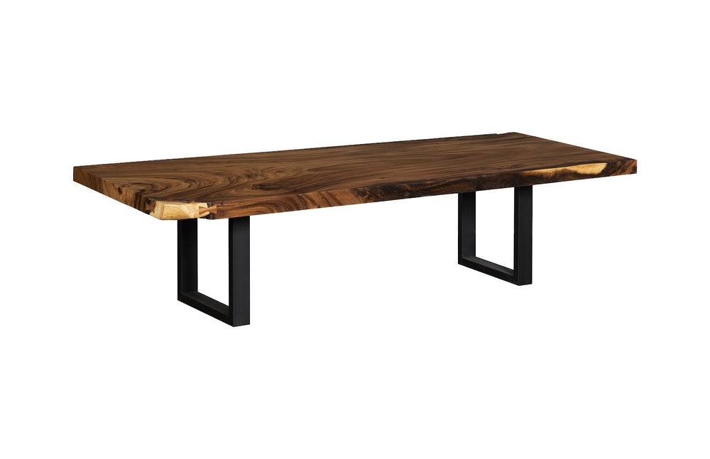 Origins Dining Table Straight Edge, Natural, Satin Black Legs TH107749 108" Natural Slab Table Phillips Collection