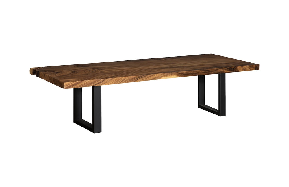 Origins Dining Table Straight Edge, Natural, Satin Black Legs TH107751 108" Natural Slab Table Phillips Collection