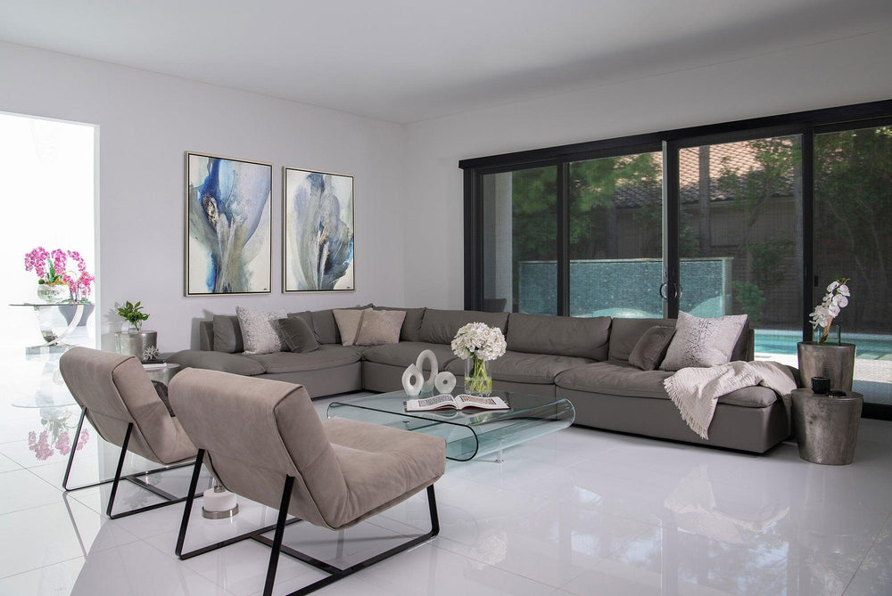 VERSA GRAND SECTIONAL - GREY American Leather