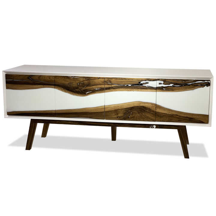 White River Walnut Credenza - Sideboard - www.arditicollection.com - Walnut Wood Credenza, dining tables, dining chairs, buffets sideboards, kitchen islands counter tops, coffee tables, end side tables, center tables, consoles, accent chairs, sofas, tv stands, cabinets, bookcases, poufs benches, chandeliers, hanging lights, floor lamps, table desk lamps, wall lamps, decorative objects, wall decors, mirrors, walnut wood, olive wood, ash wood, silverberry wood, hackberry wood, chestnut wood, oak wood