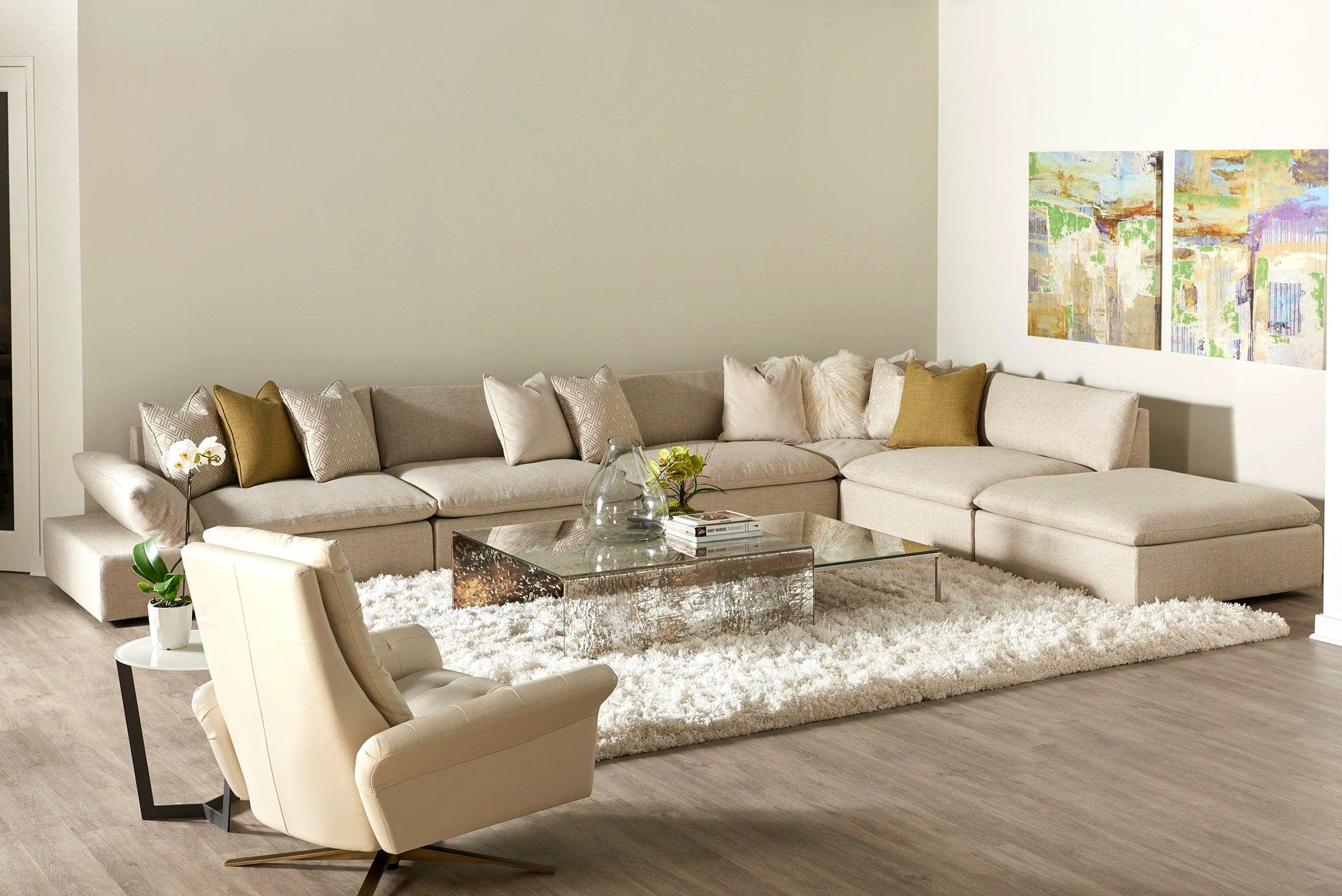 American Leather Versa sectional in a bright modern living room