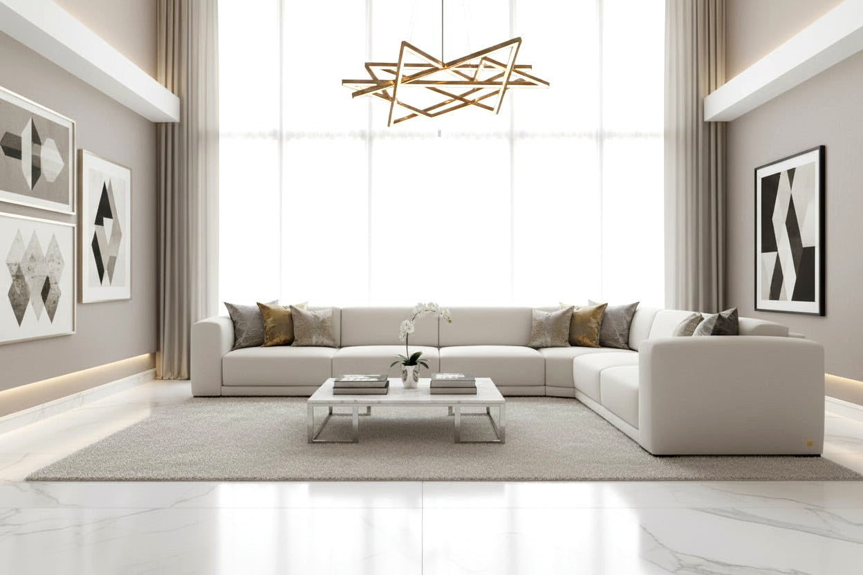 American Leather Malibu sectional in a bright white living room