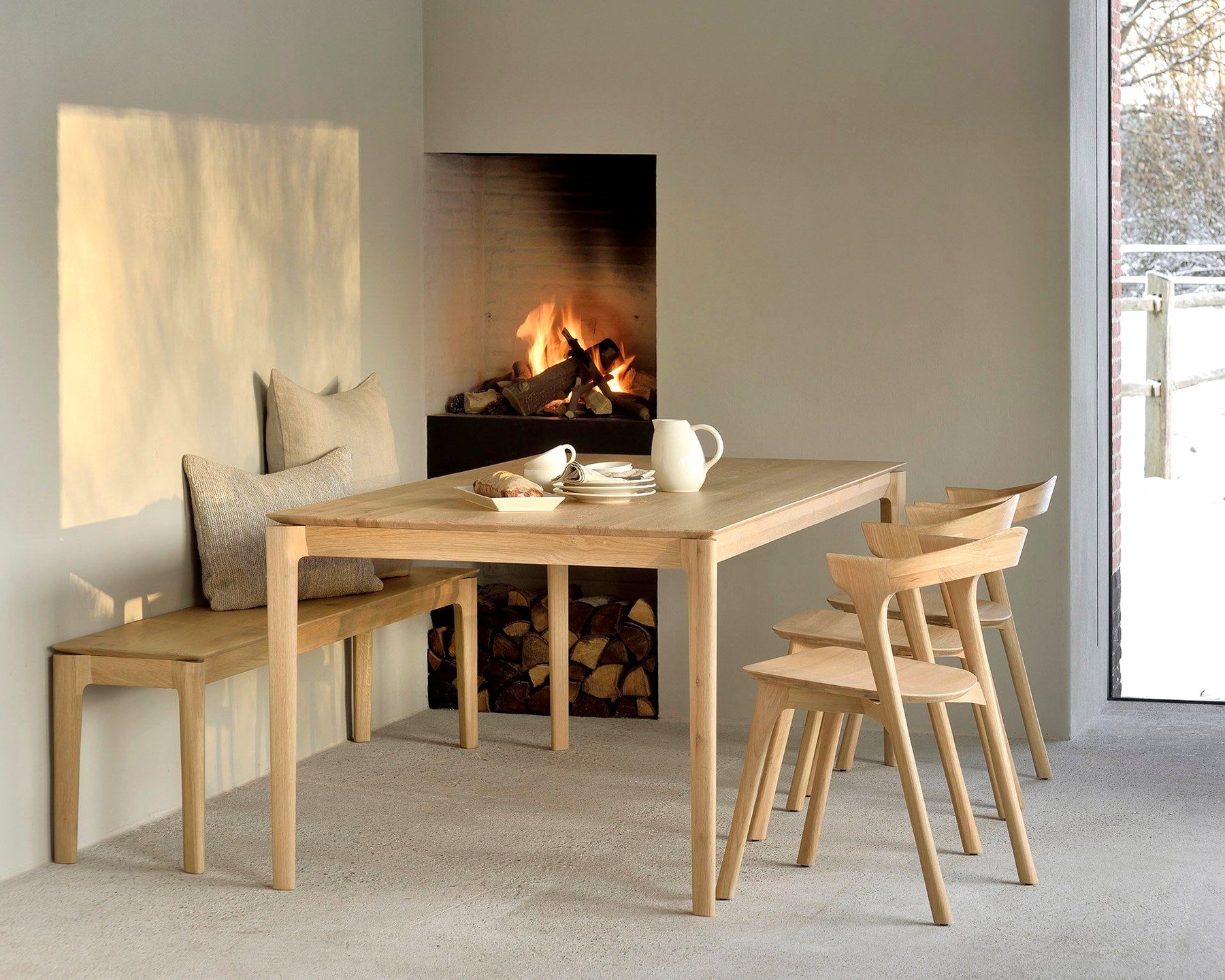 Collins aluminum dining set on a sunlit pool terrace
