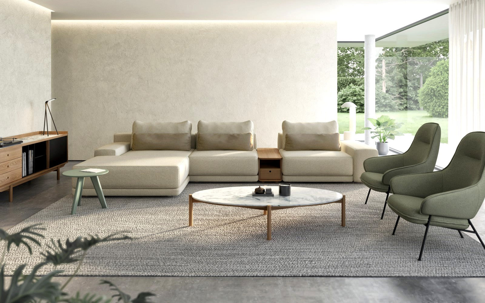 Huppé Milton modular sectional in a bright modern living room