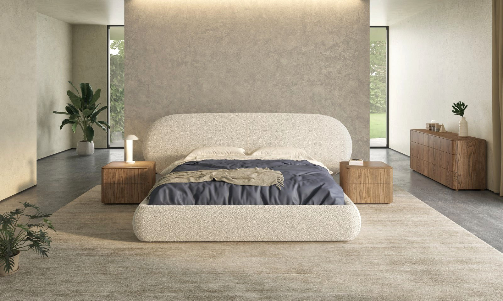 Huppé Simone upholstered bed in a modern bedroom
