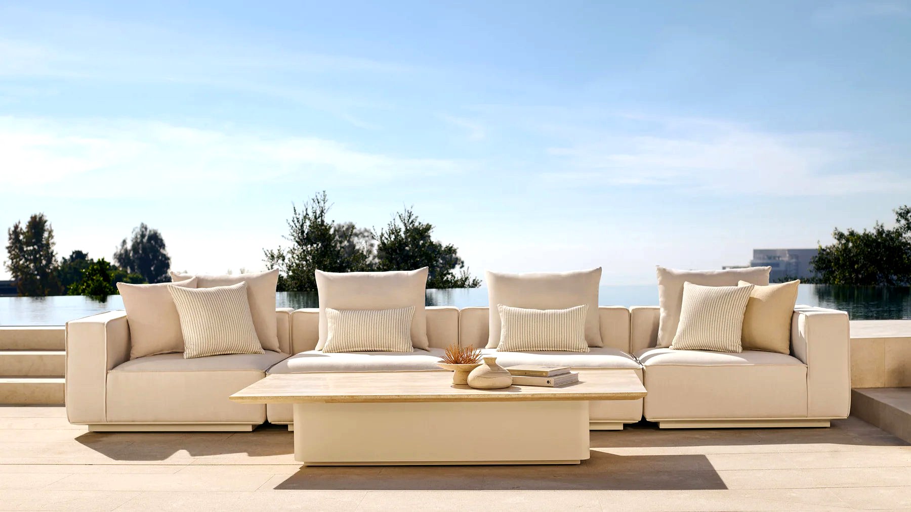 Santorini outdoor lounge by the infinity pool
