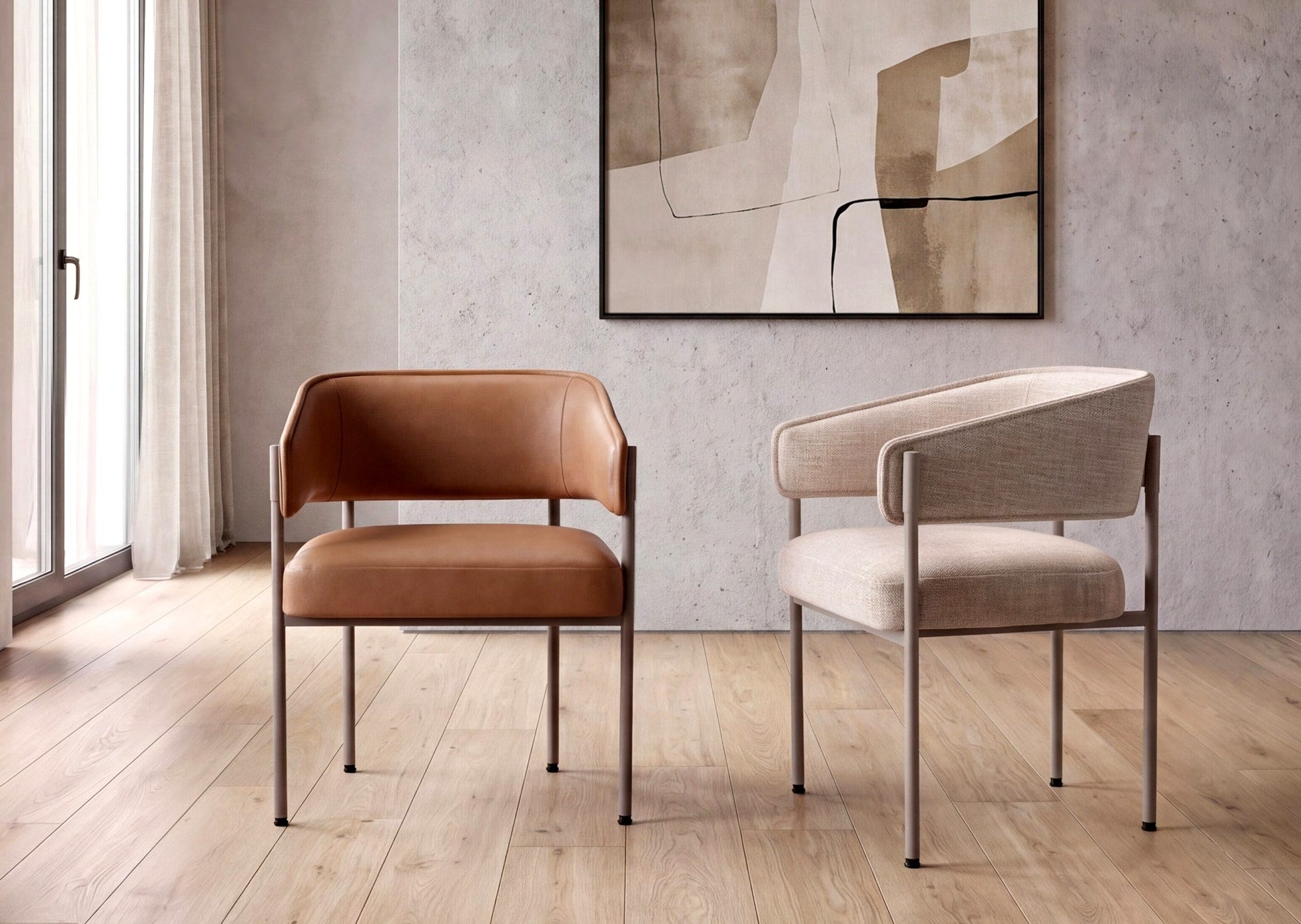 Two Trica Alice chairs in a minimalist interior